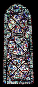 Lancet Window depicting the Life of St. Stephen by French School